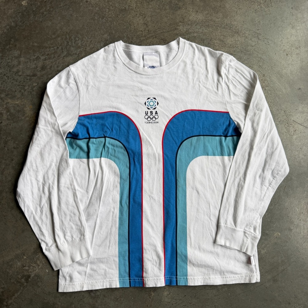 VTG Roots USA 2006 Torino Winter Olympics Mens Size XL Long Sleeve Tee T-Shirt